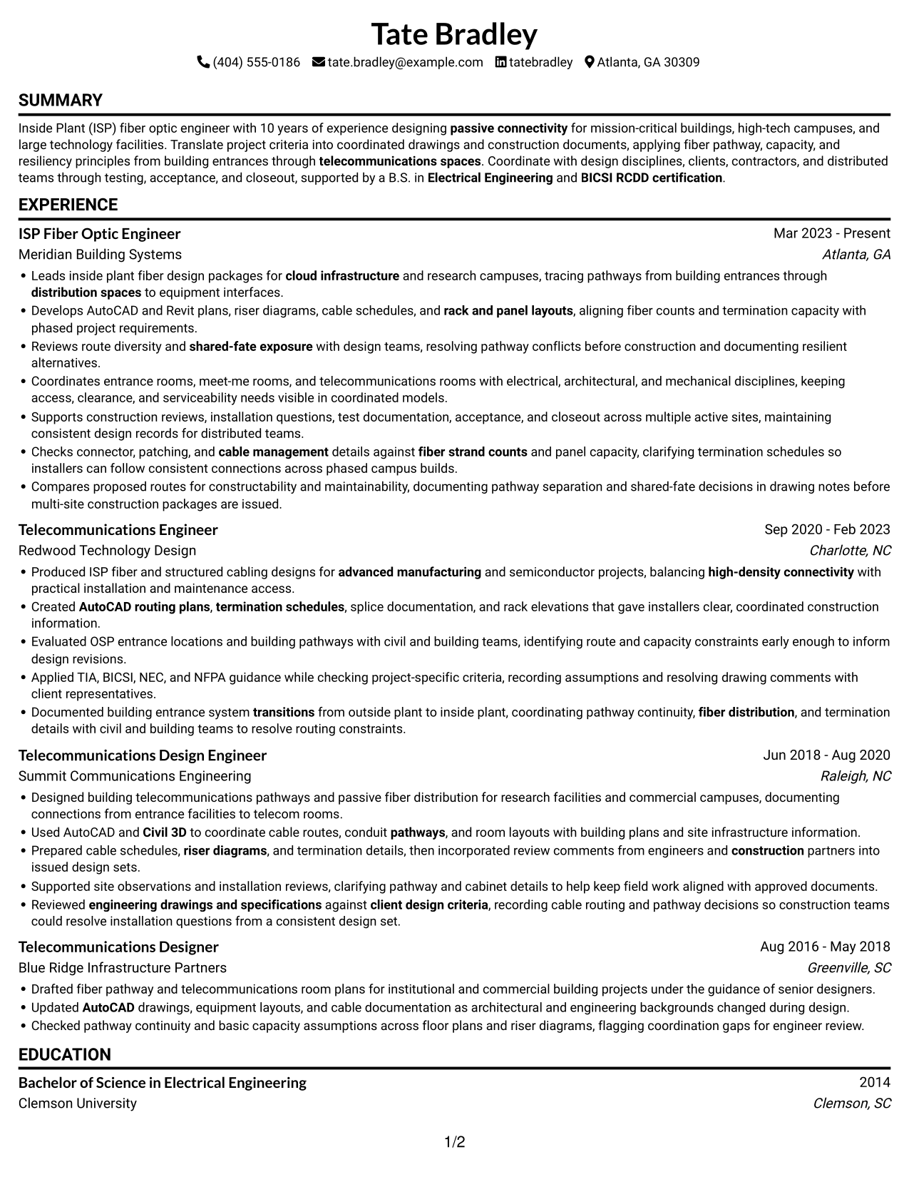 Resume example — page 1