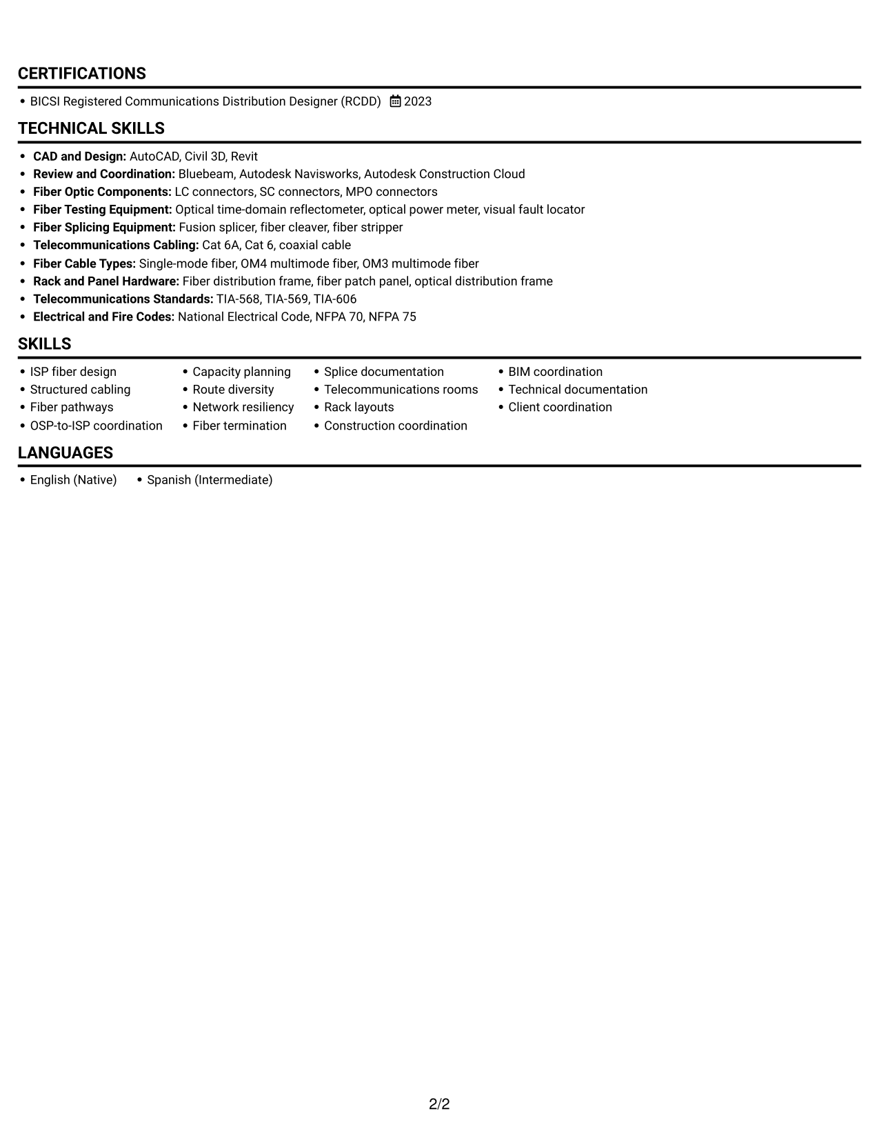 Resume example — page 2