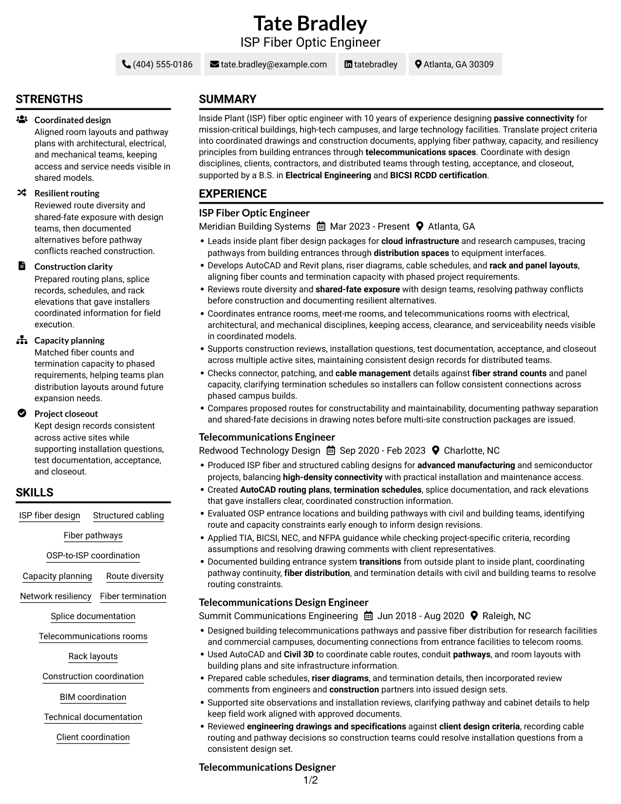 Resume example — page 1