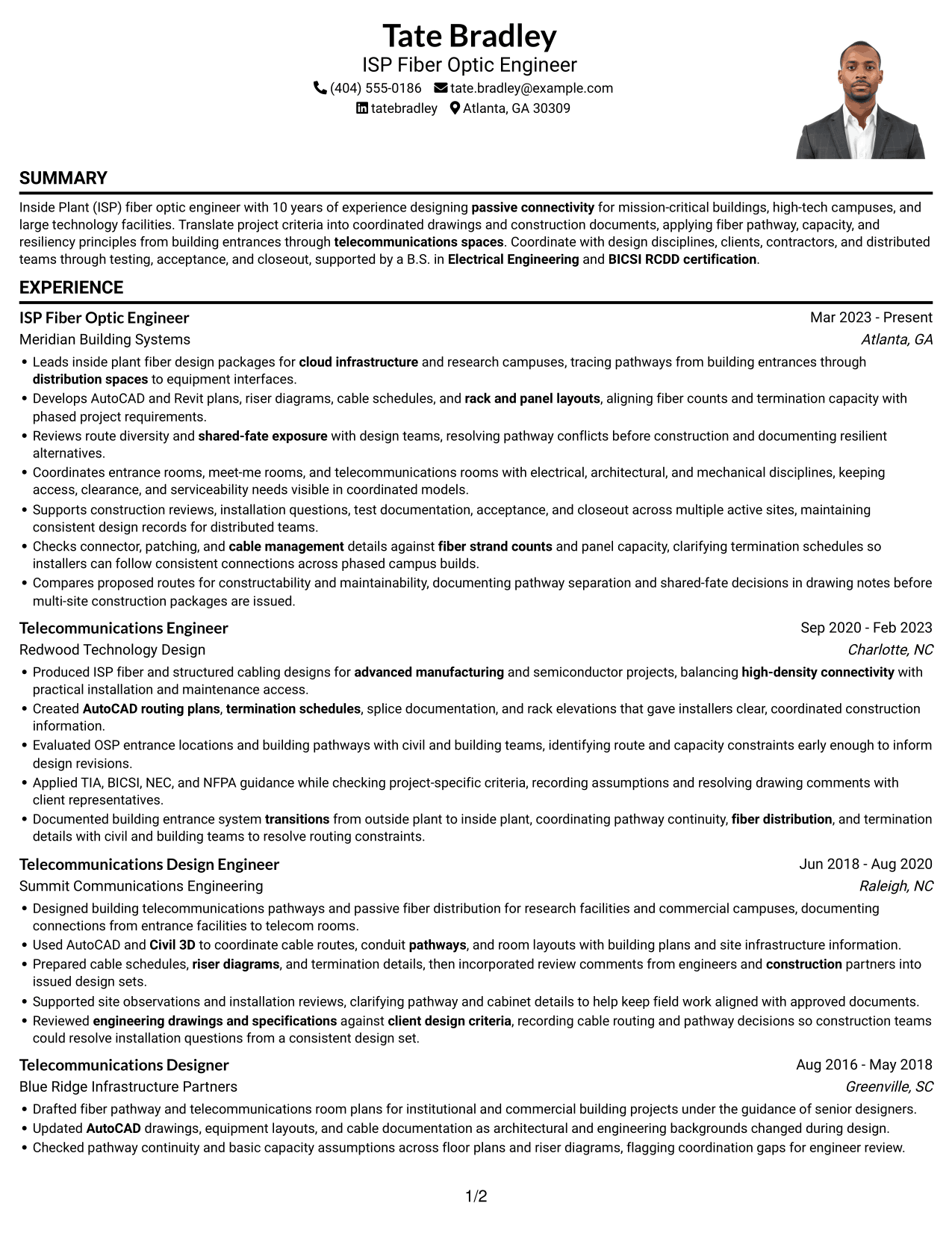 Resume example — page 1