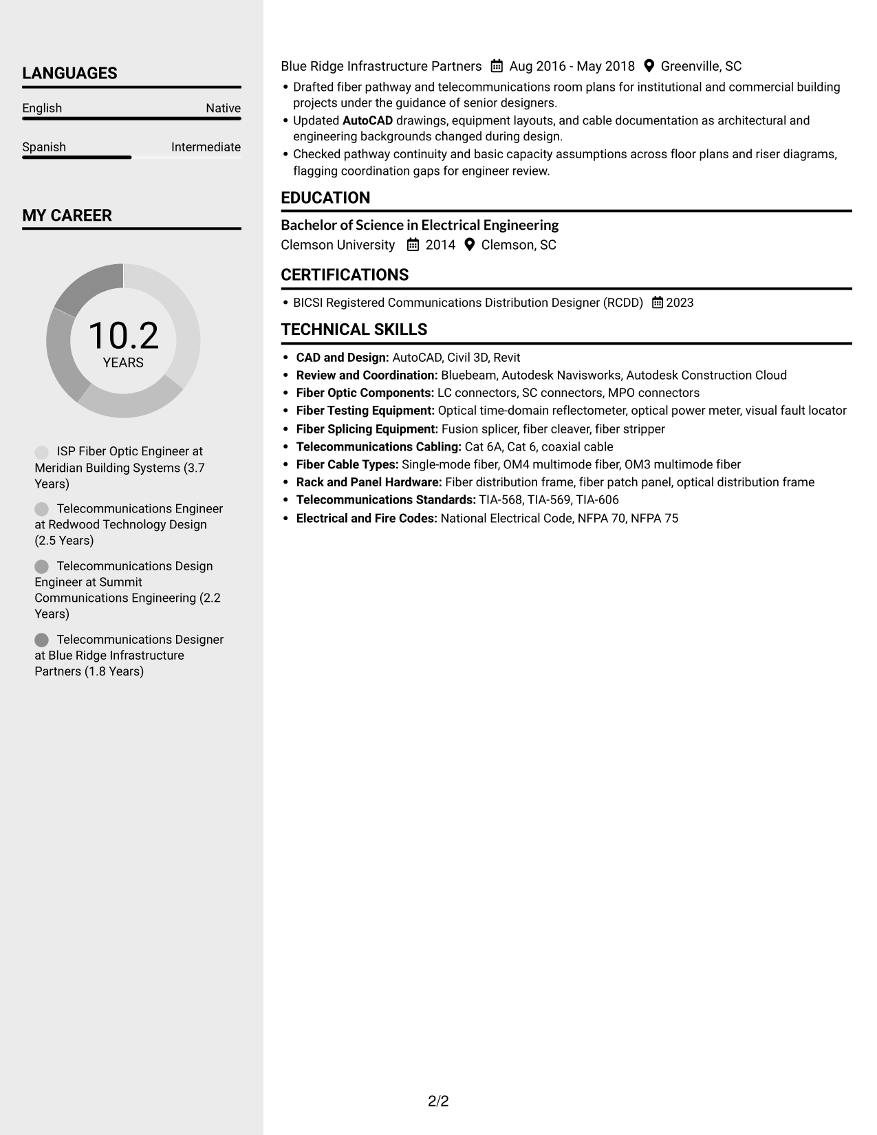 Resume example — page 2