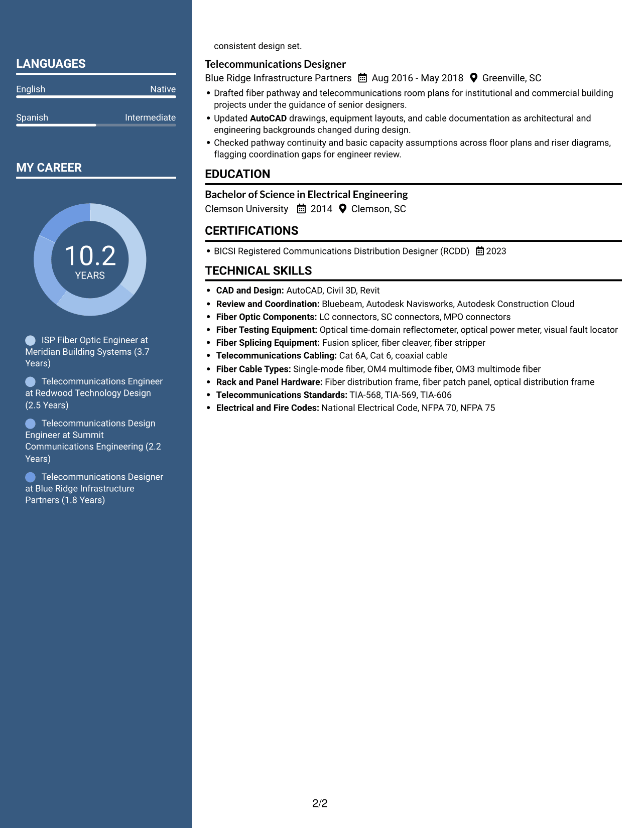 Resume example — page 2
