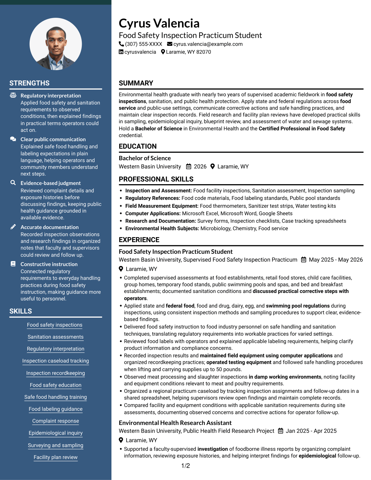Resume example — page 1