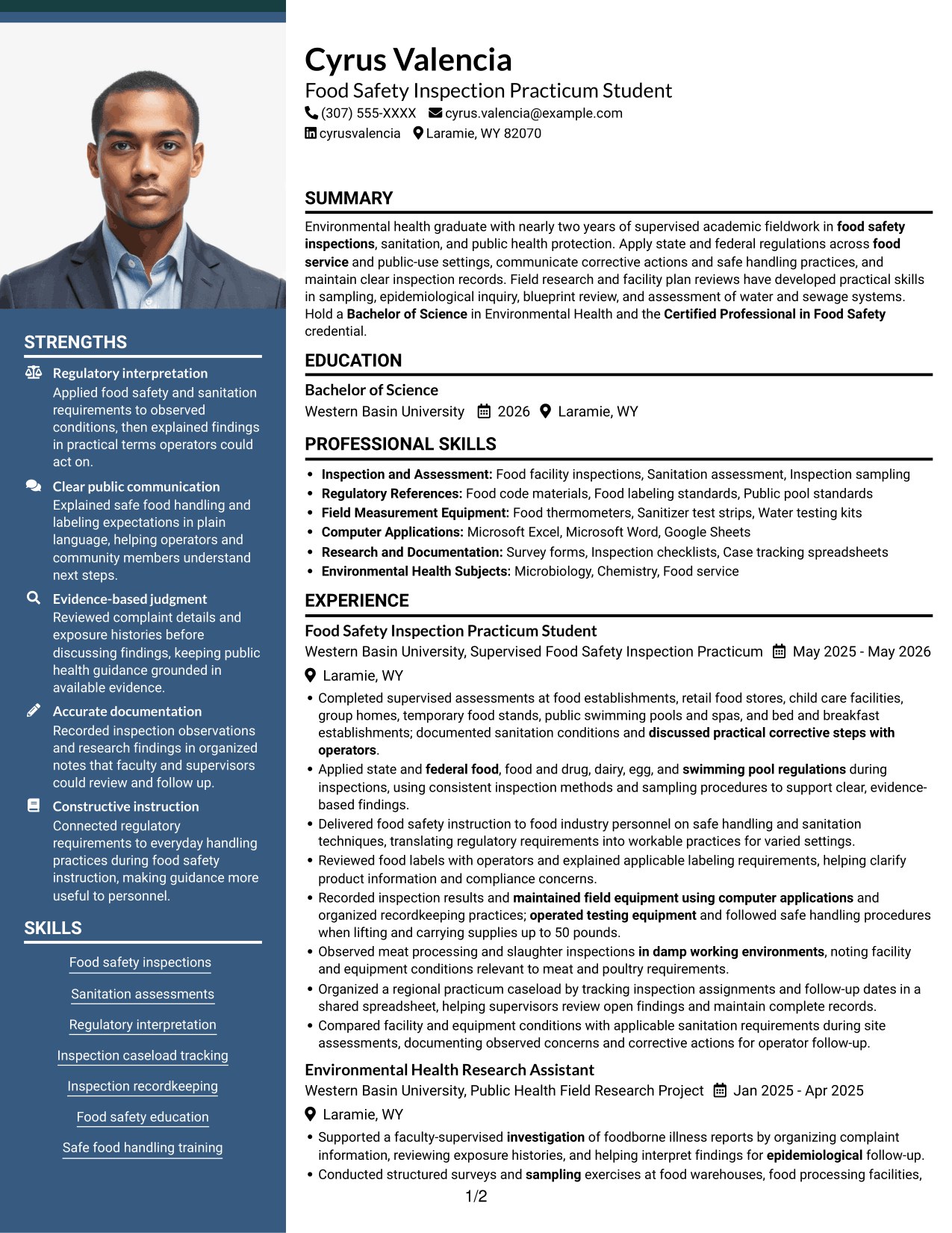 Resume example — page 1