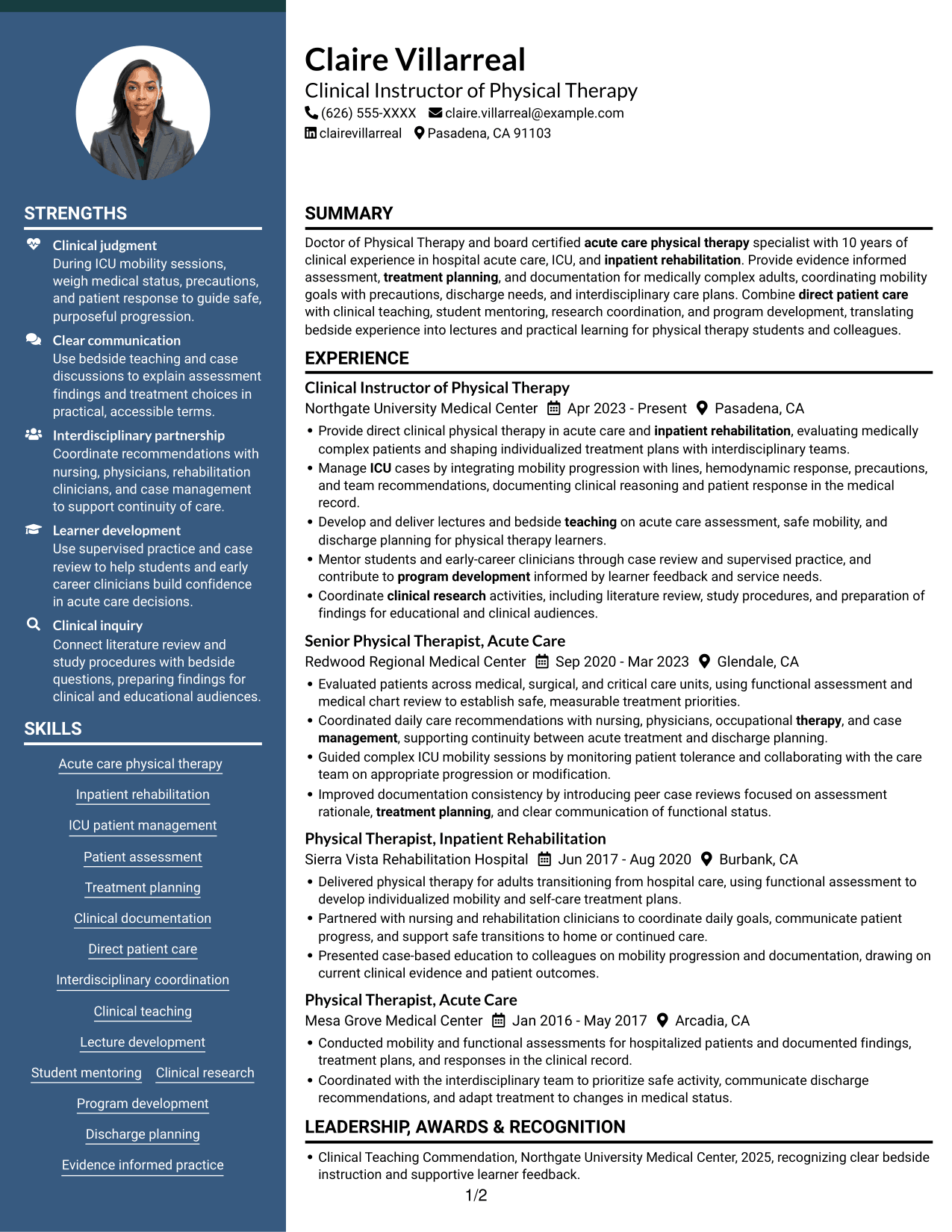 Resume example — page 1