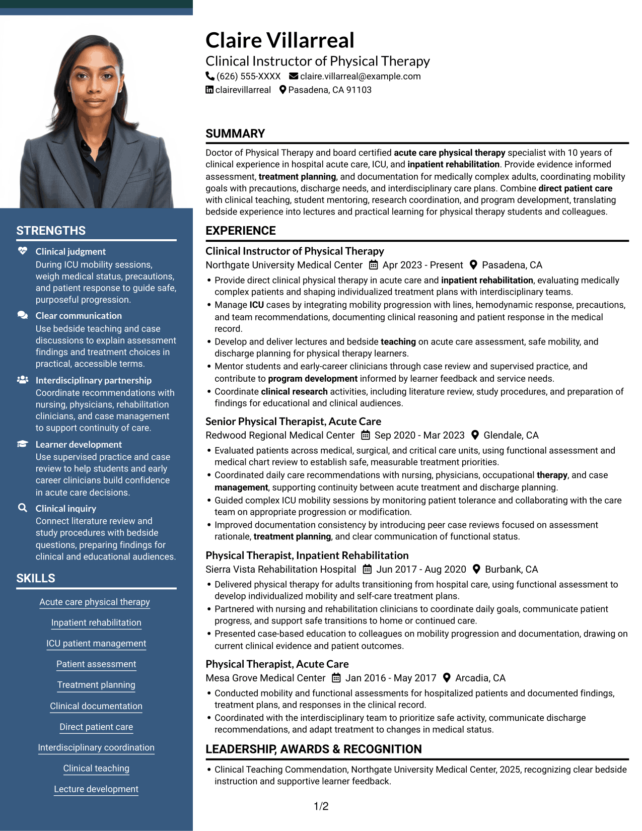Resume example — page 1