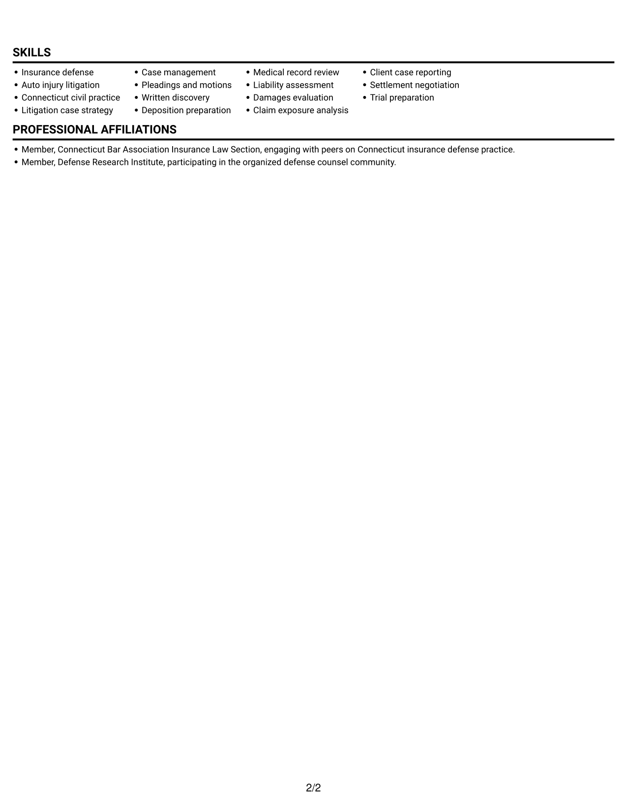 Resume example — page 2