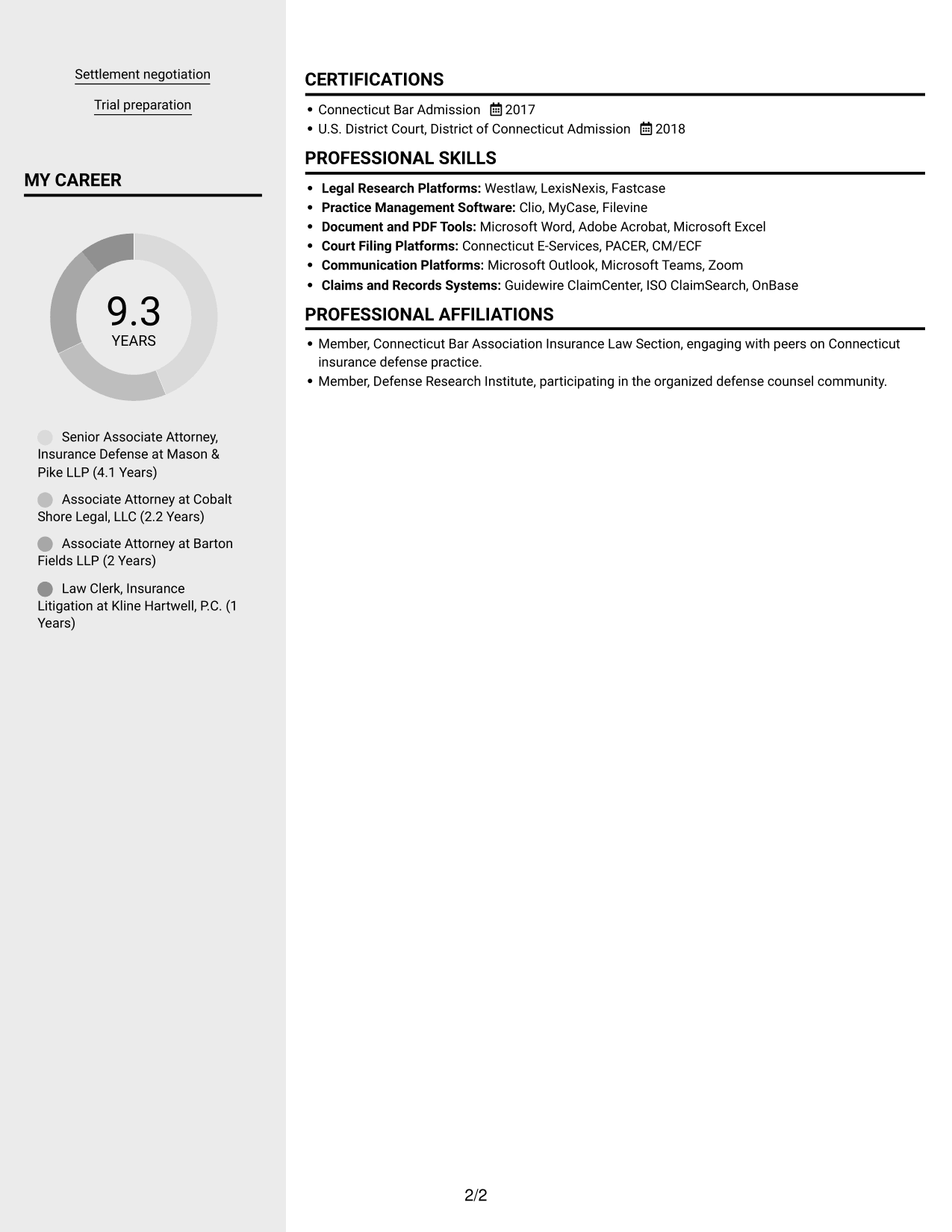 Resume example — page 2