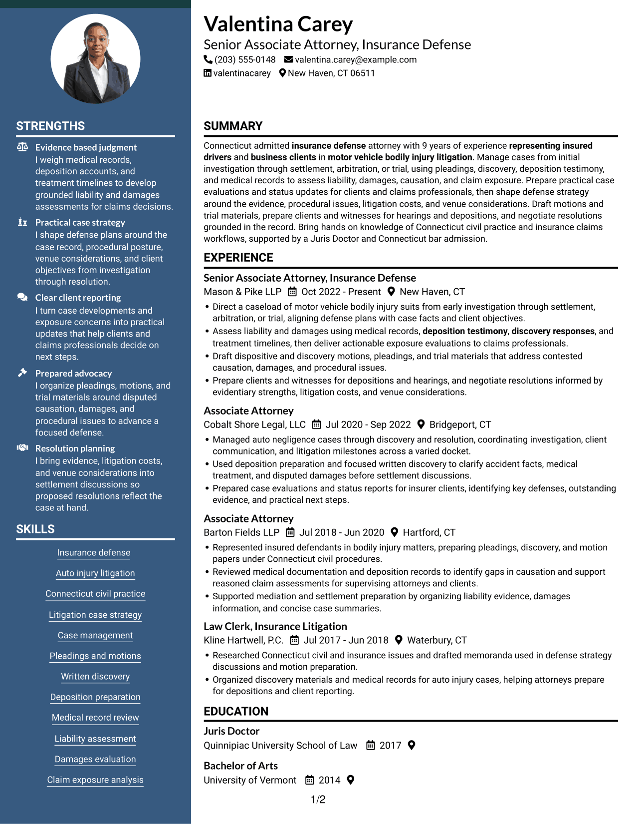 Resume example — page 1