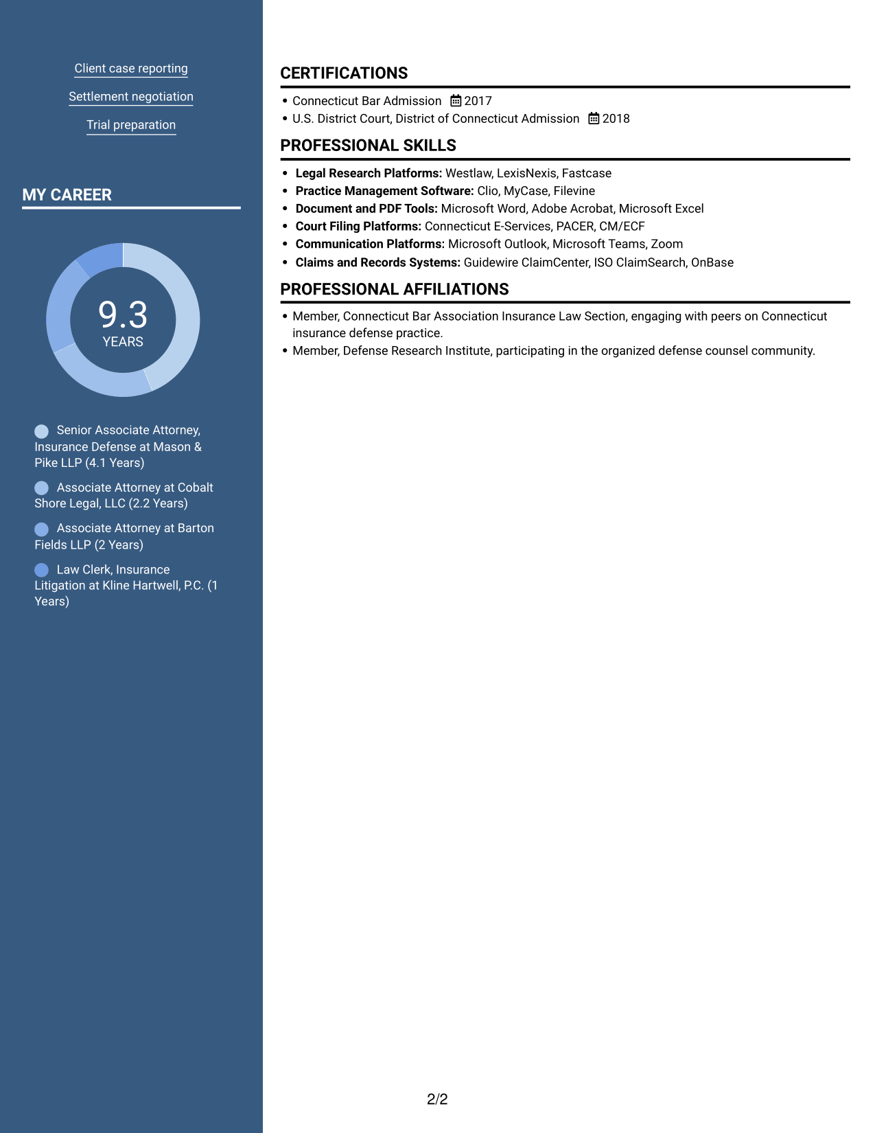 Resume example — page 2