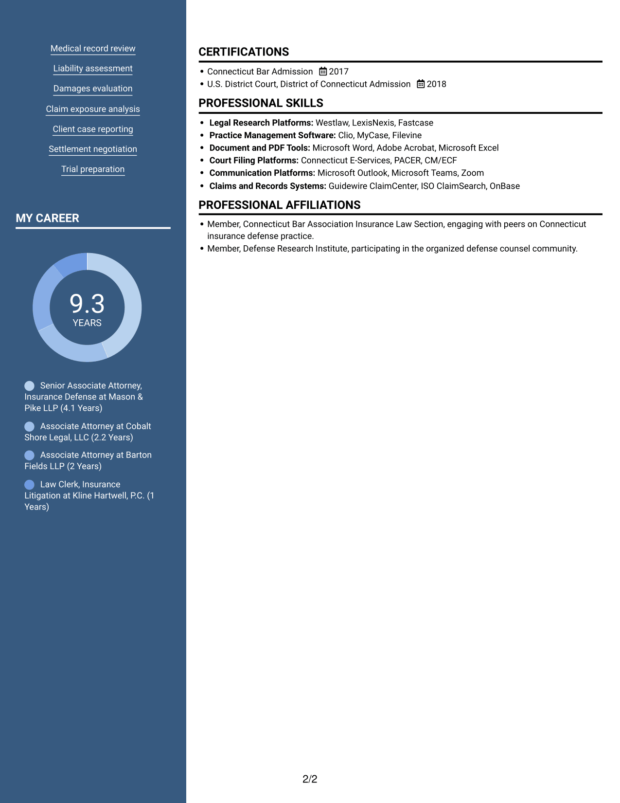 Resume example — page 2