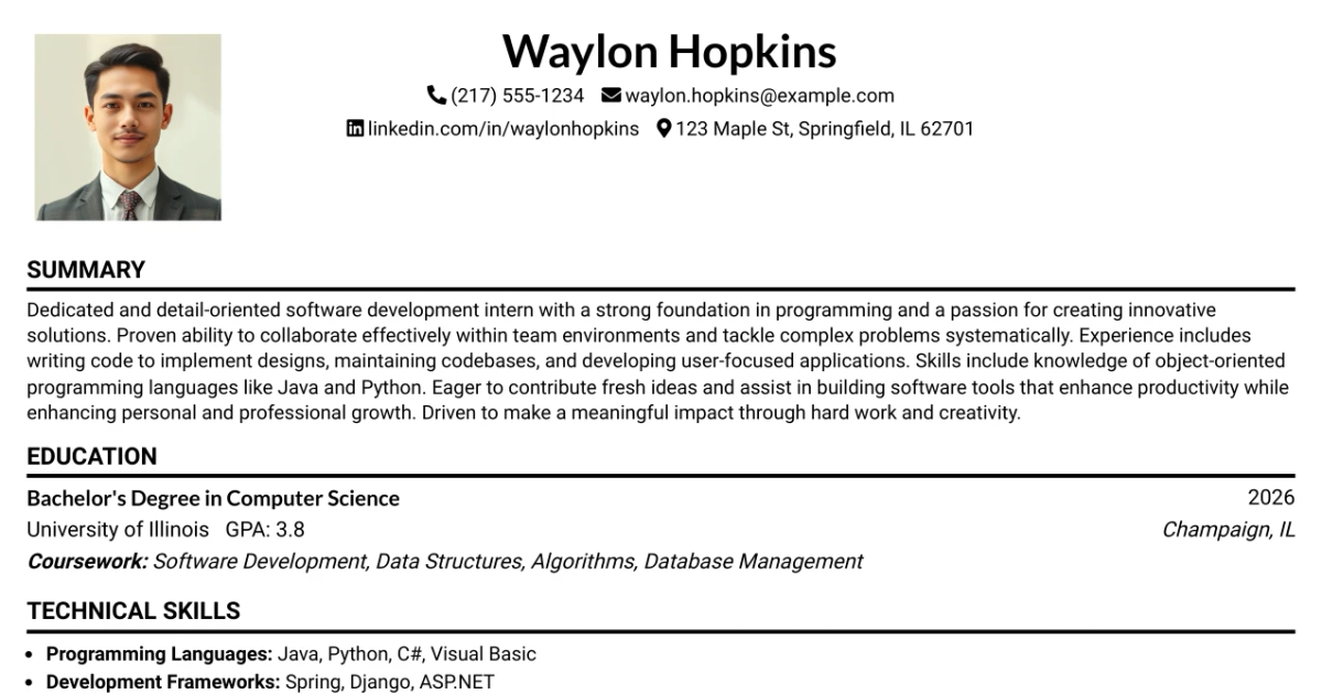 33 Integrated Autonomy Intern Resume Templates with Example 2026 (ATS-Optimized)