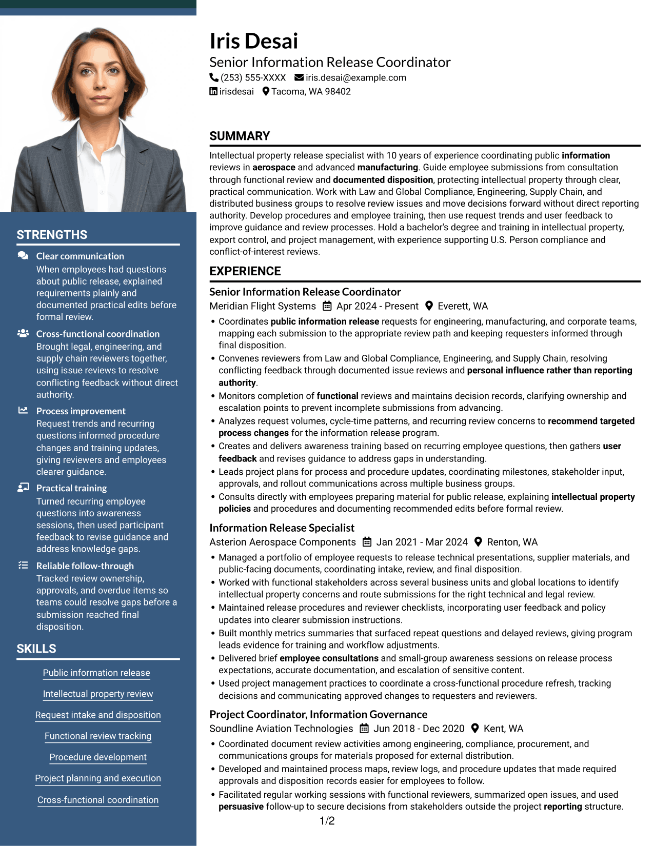 Resume example — page 1