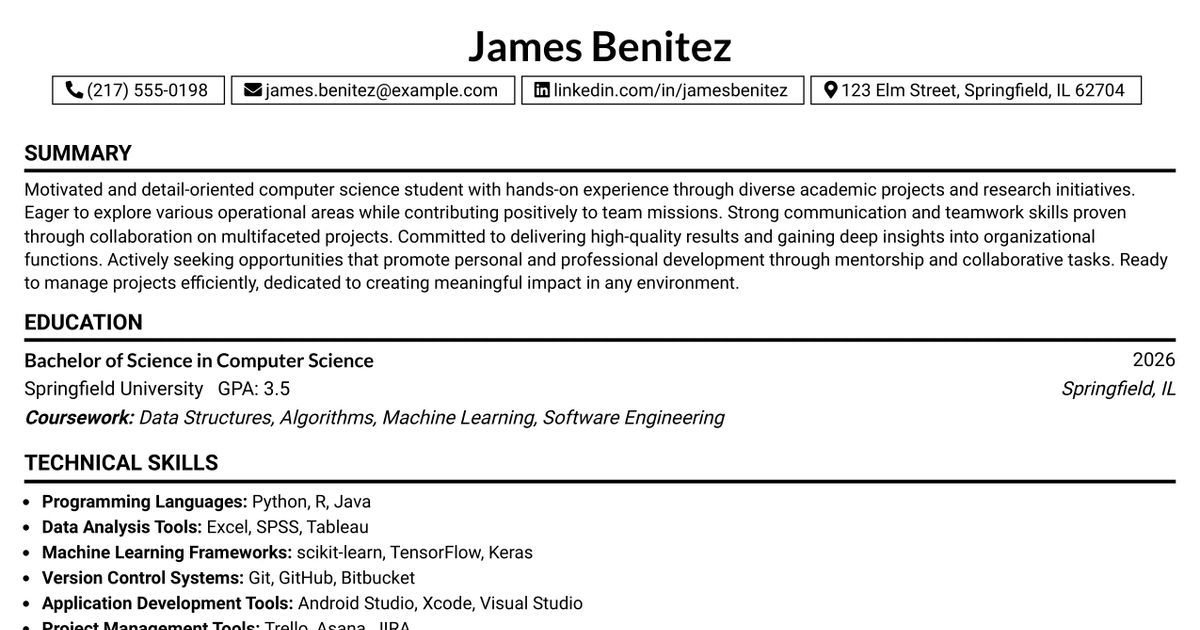 33 Intern Resume Templates with Example 2026 (ATS-Optimized)