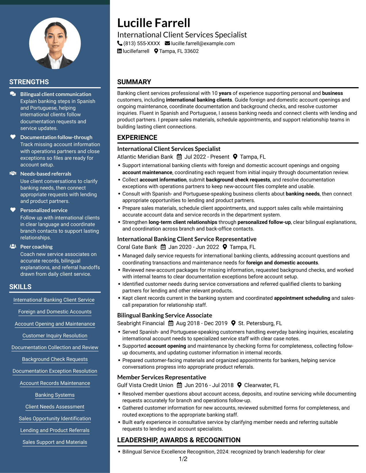 Resume example — page 1