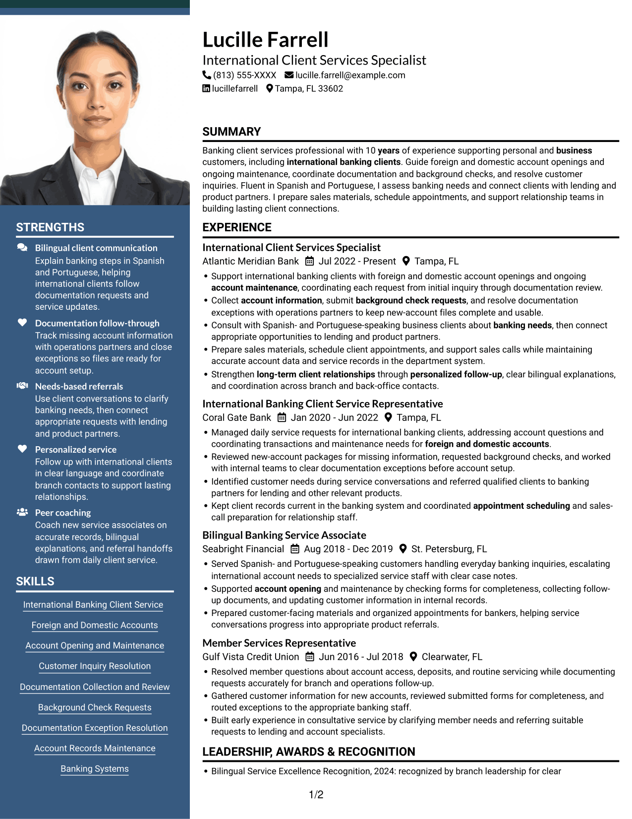 Resume example — page 1