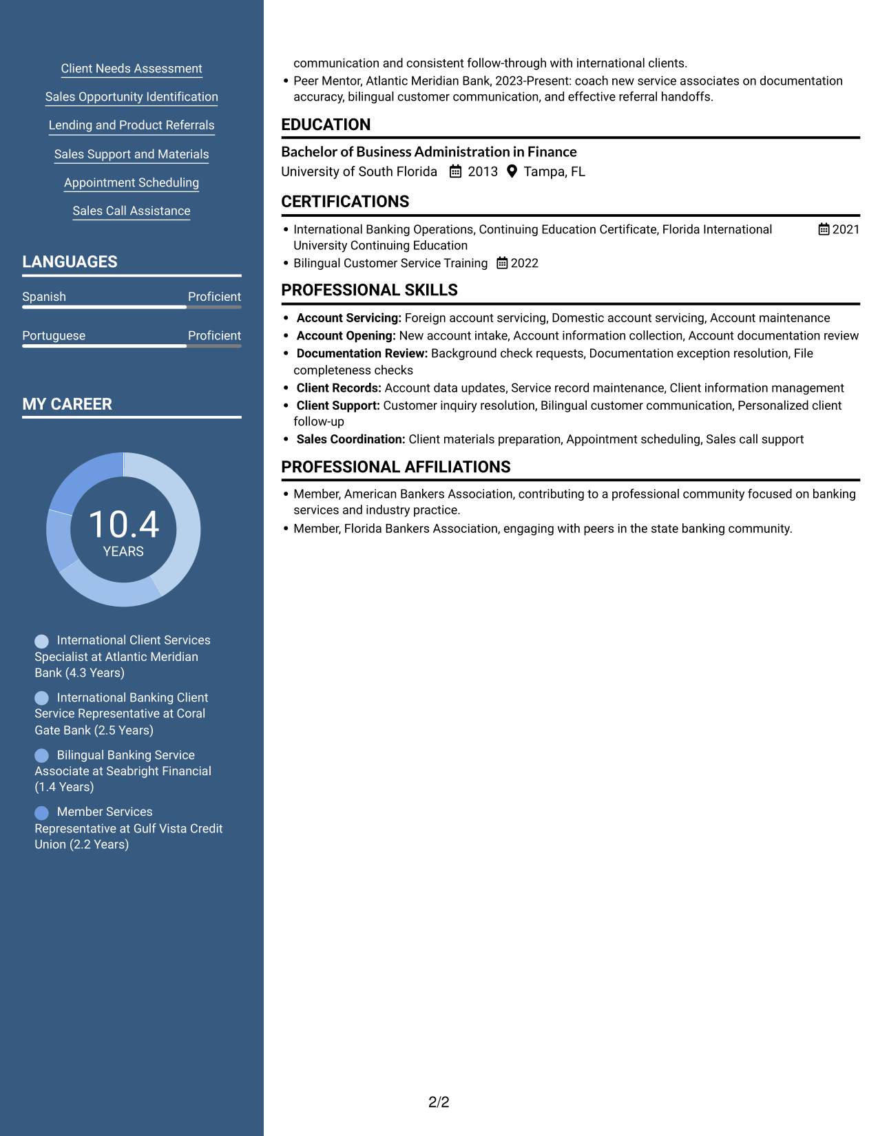 Resume example — page 2