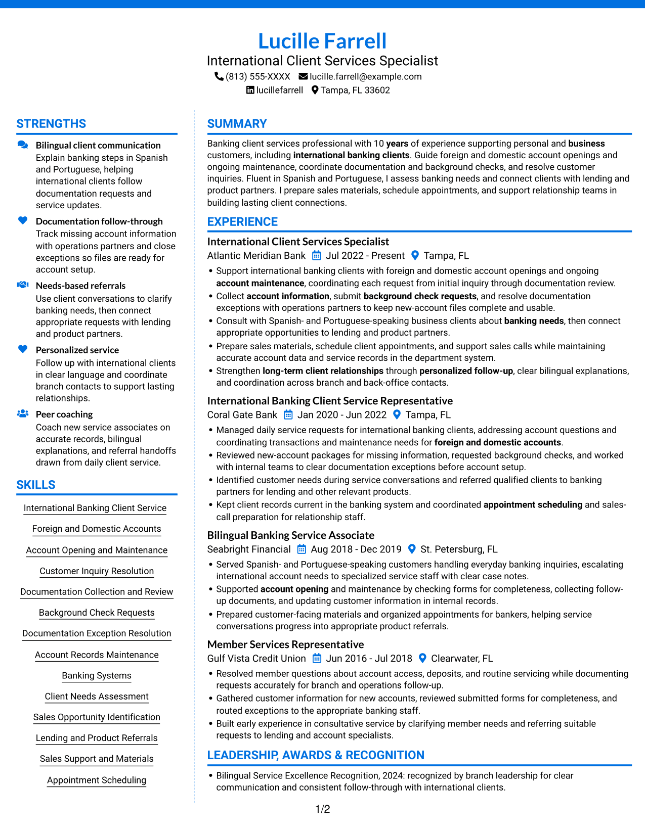 Resume example — page 1