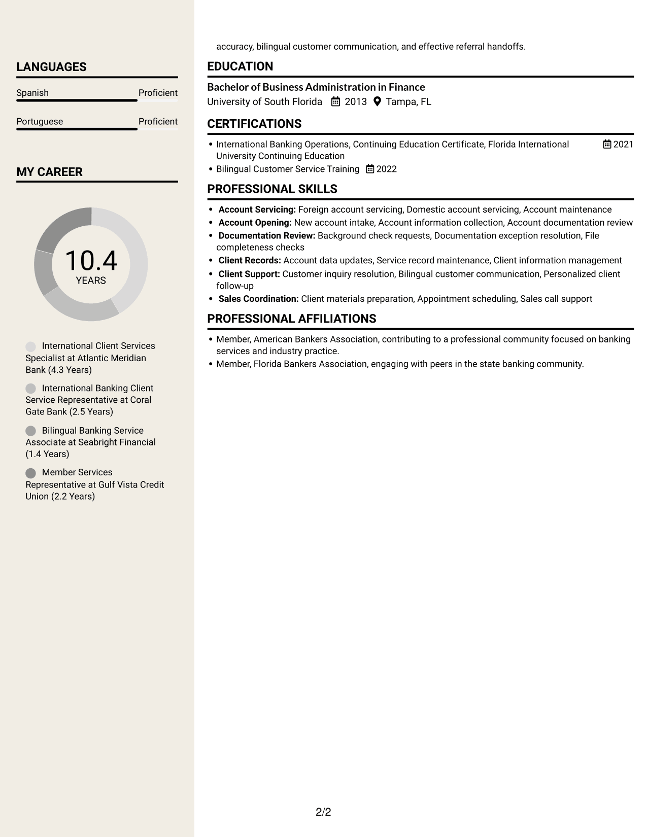 Resume example — page 2