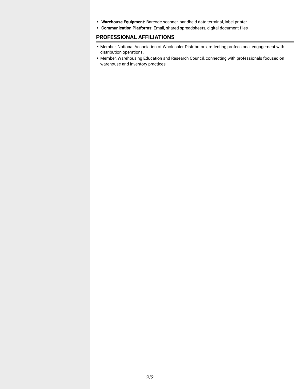 Resume example — page 2