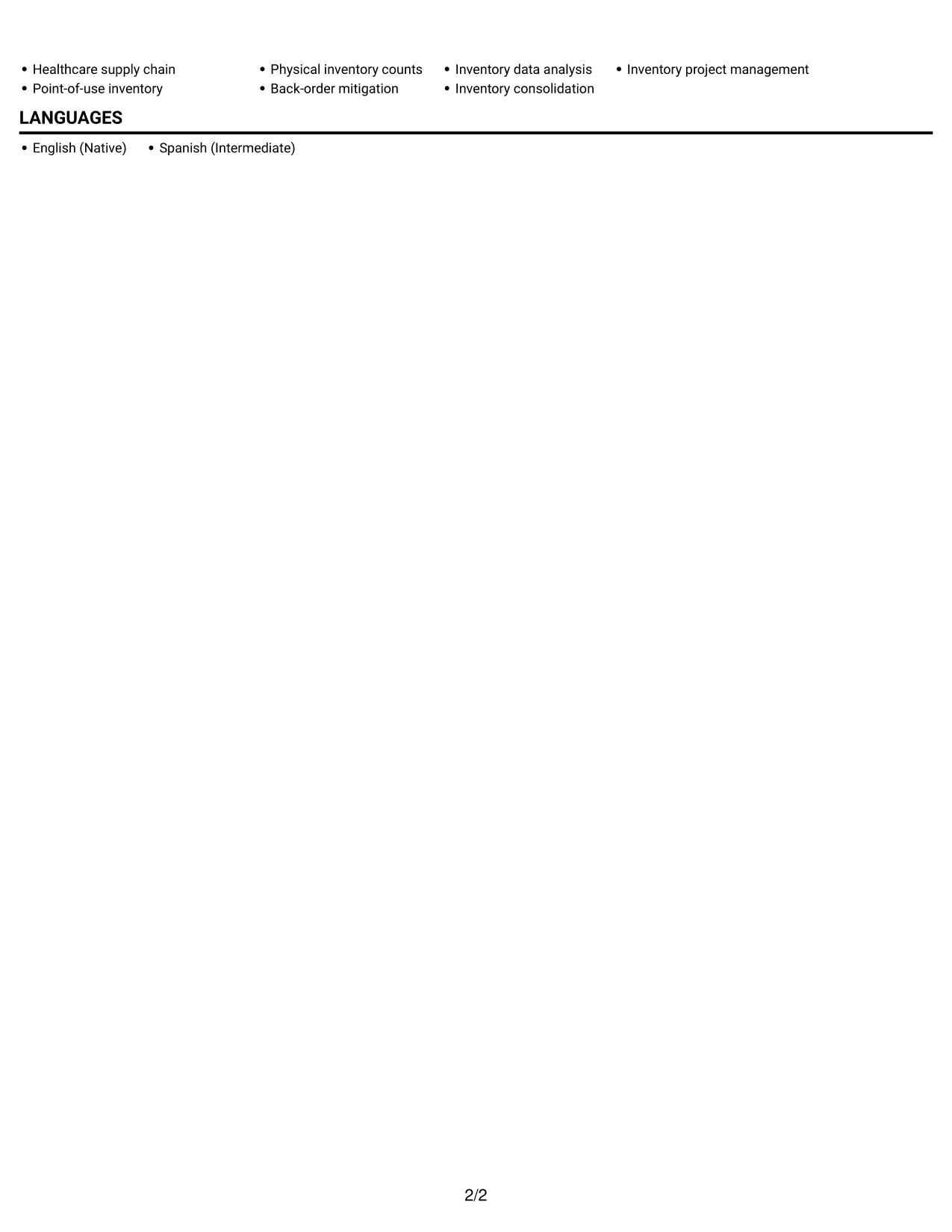 Resume example — page 2