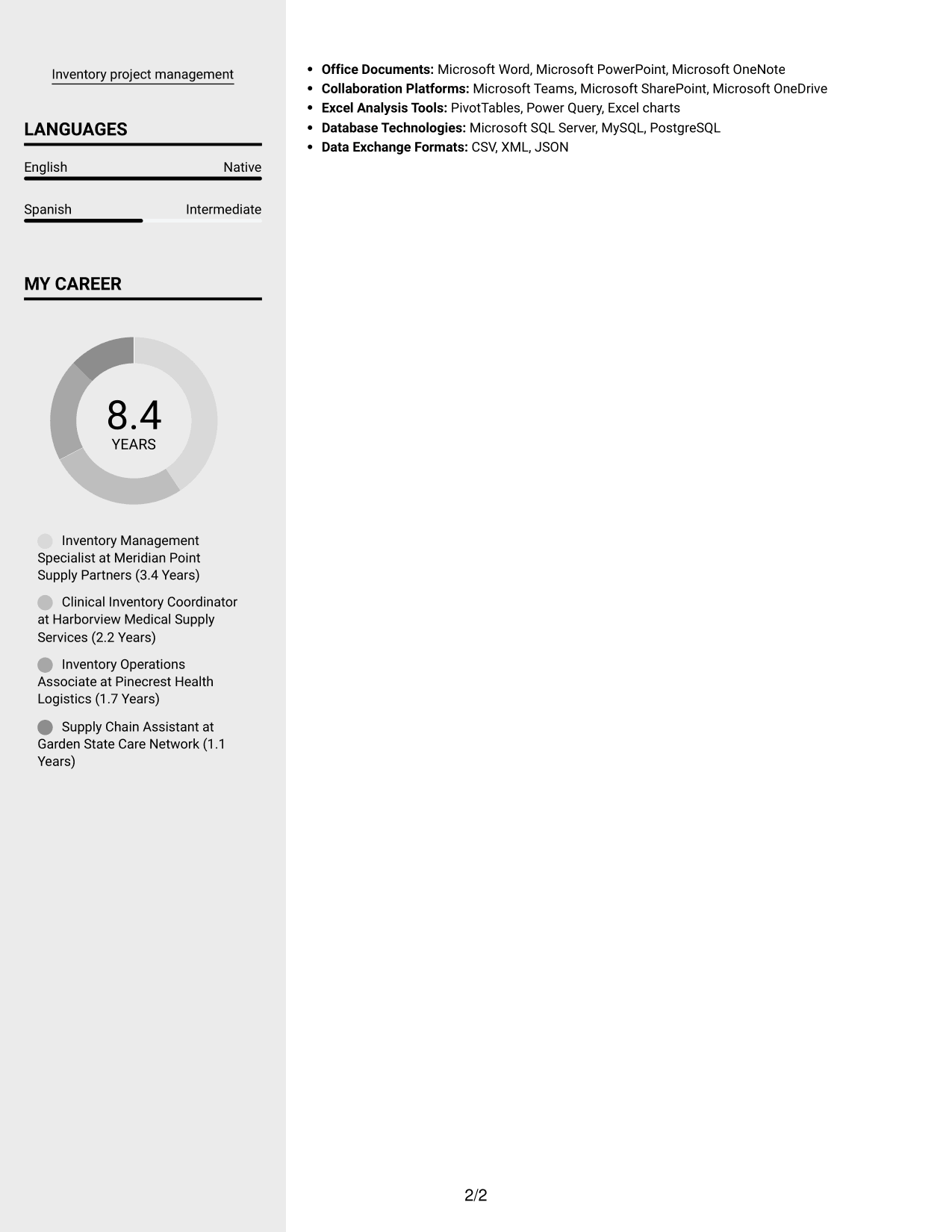 Resume example — page 2