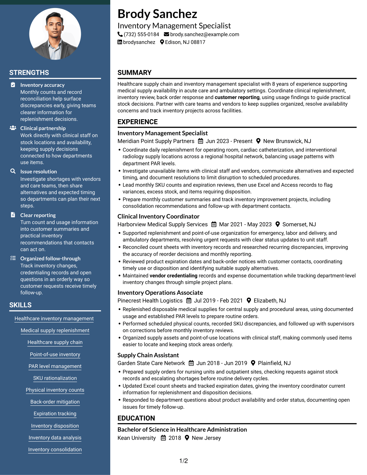 Resume example — page 1
