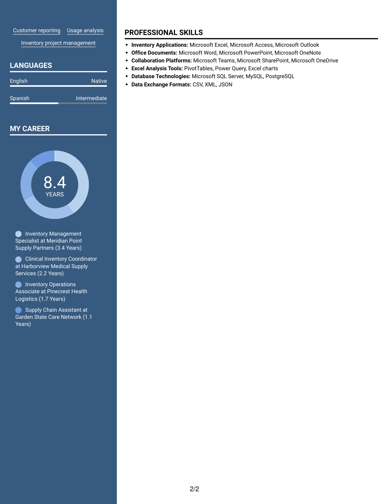 Resume example — page 2