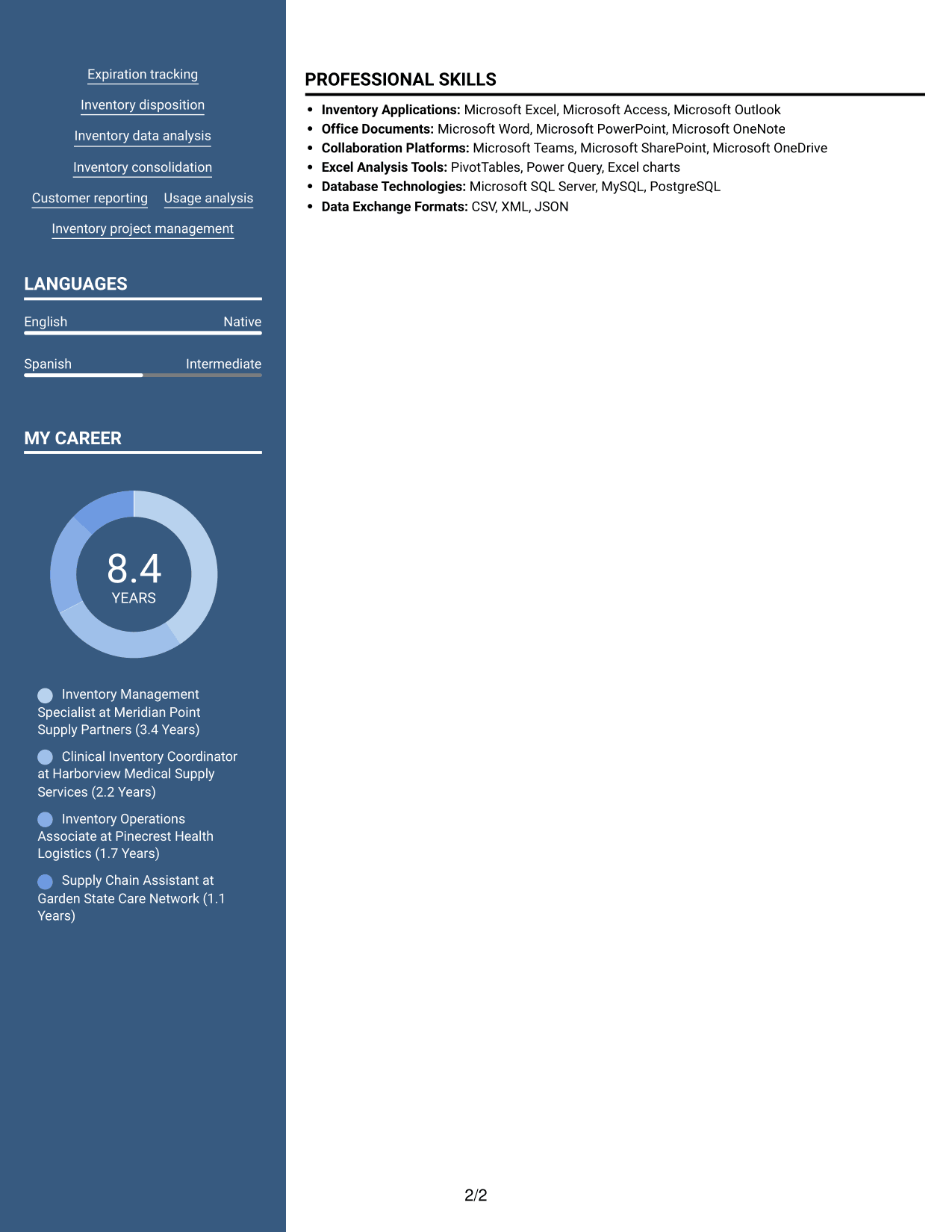 Resume example — page 2
