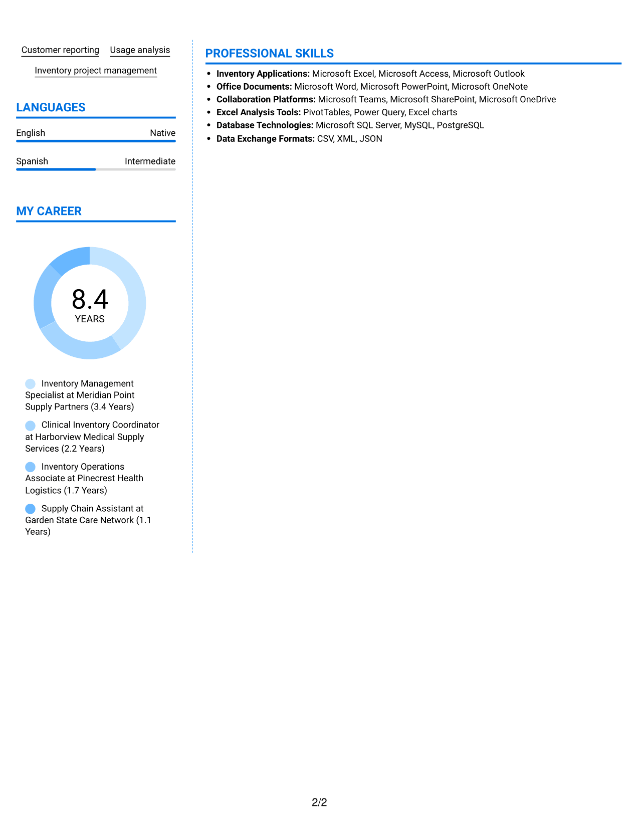 Resume example — page 2