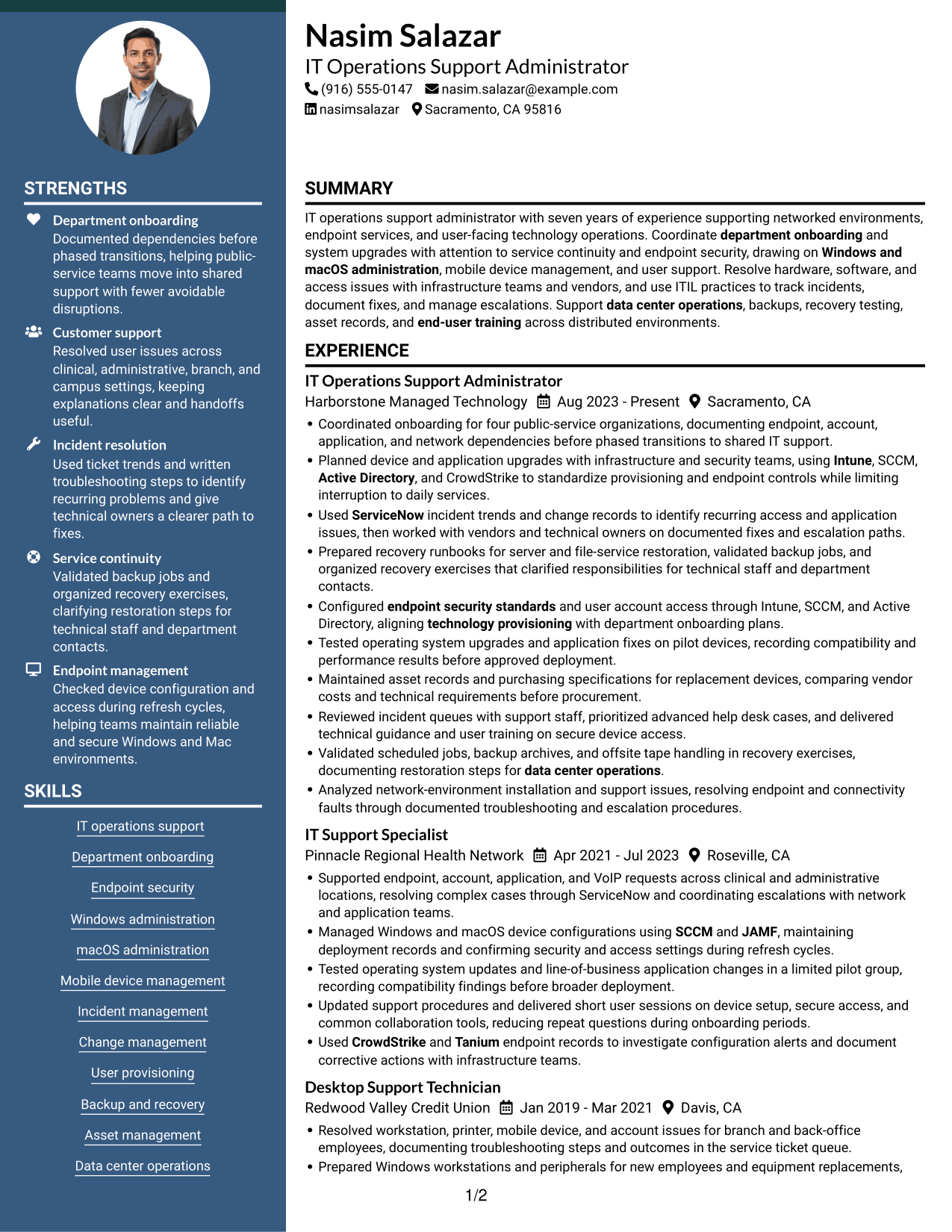 Resume example — page 1