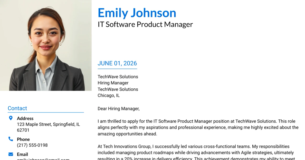 30+ IT Software Product Manager Cover Letter Templates with Example 2026