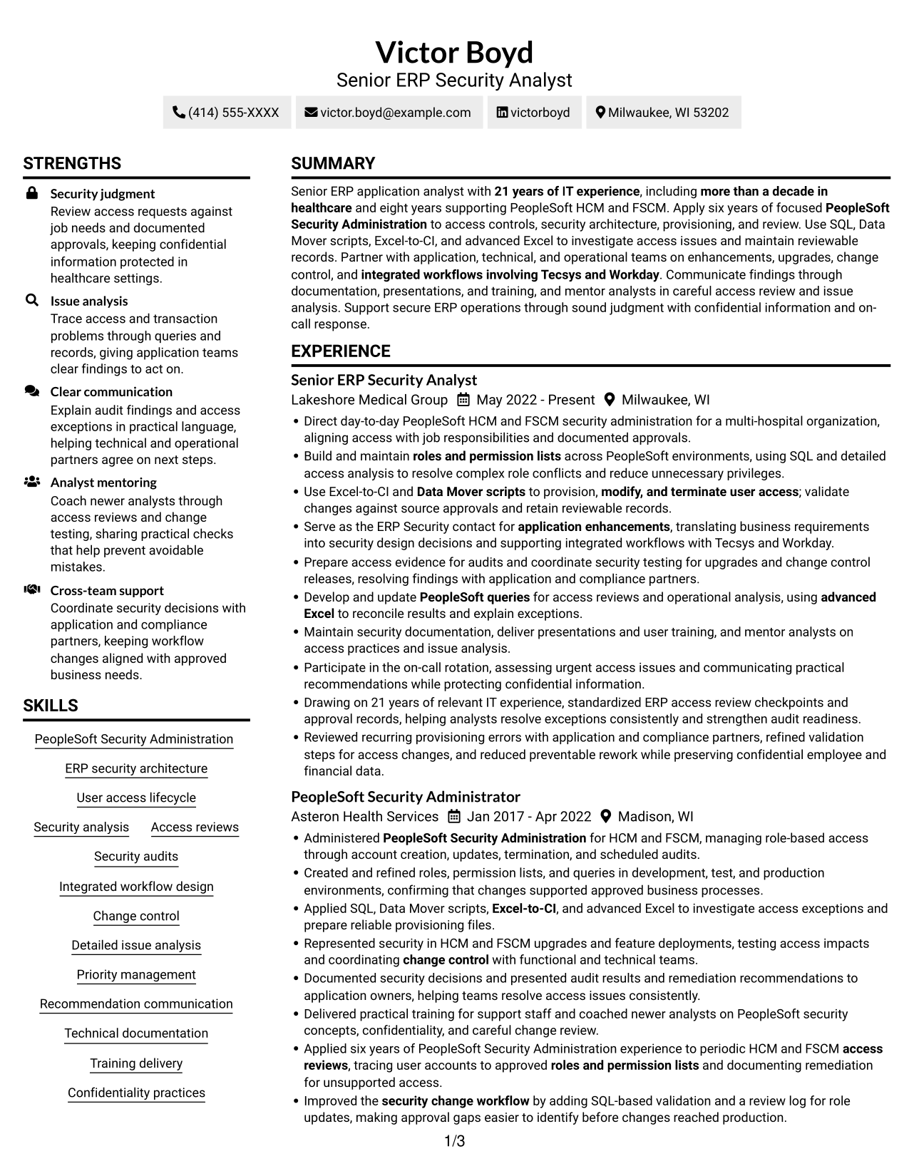 Resume example — page 1