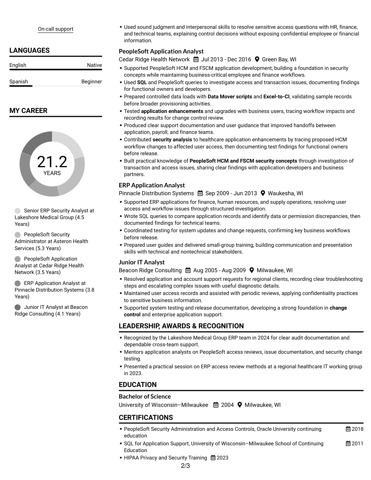 Resume example — page 2