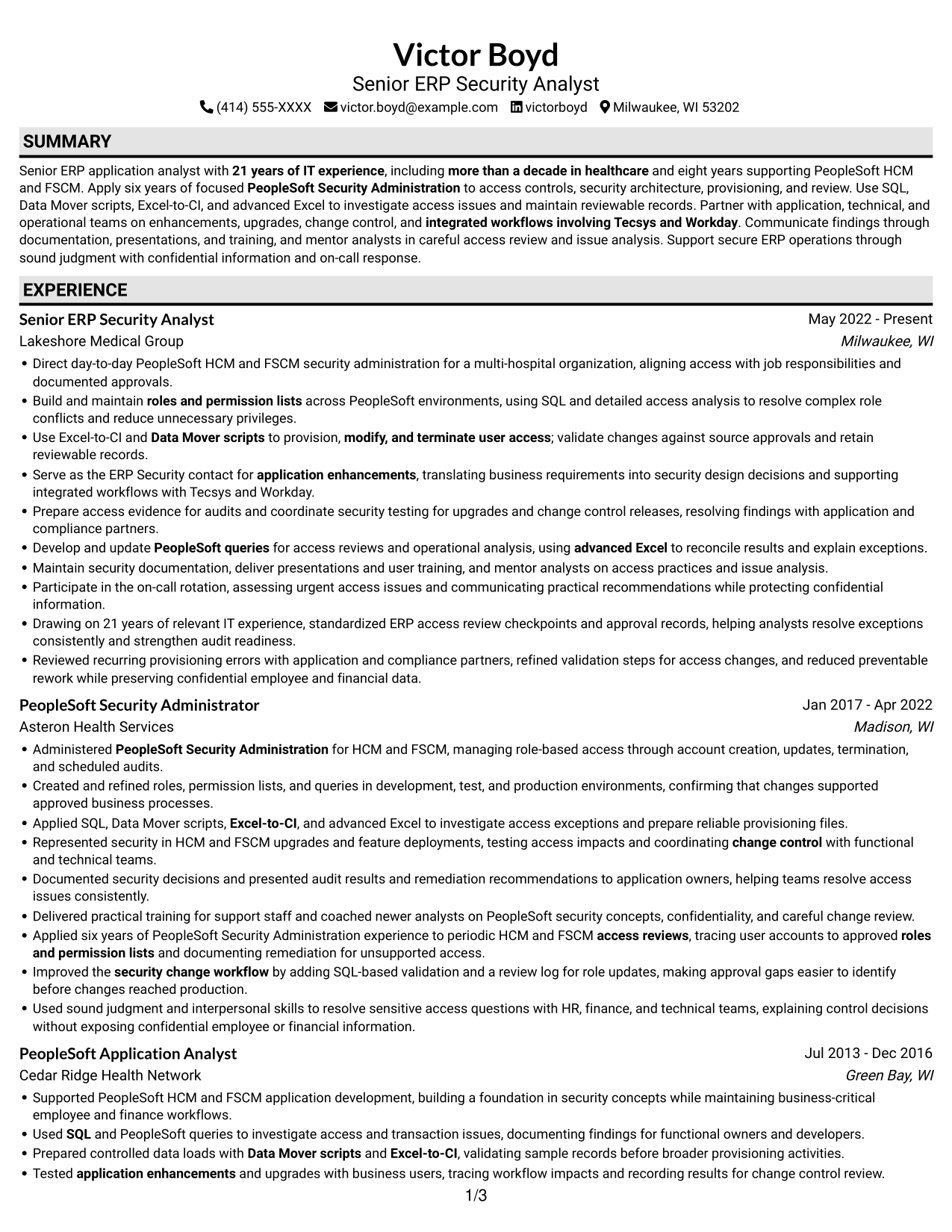 Resume example — page 1