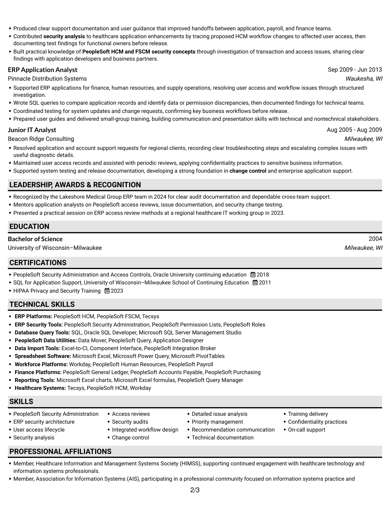 Resume example — page 2