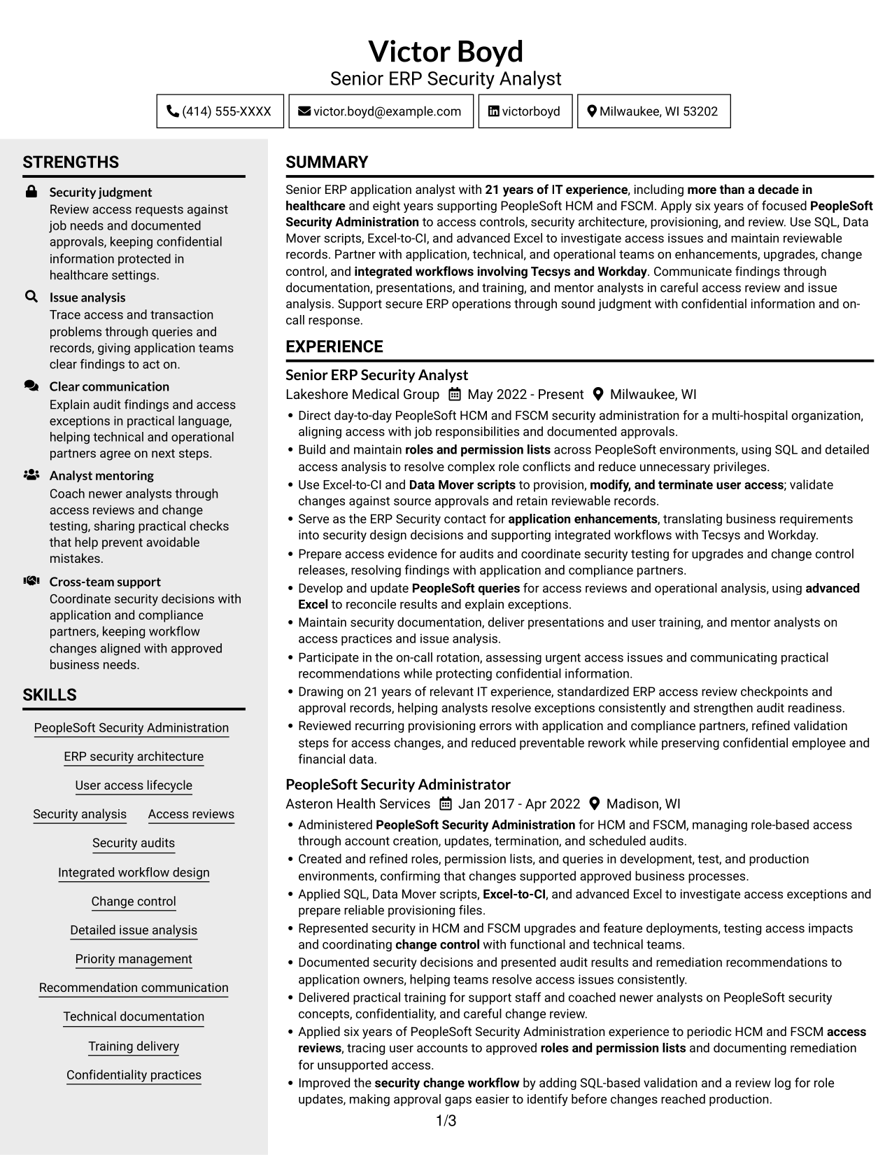 Resume example — page 1