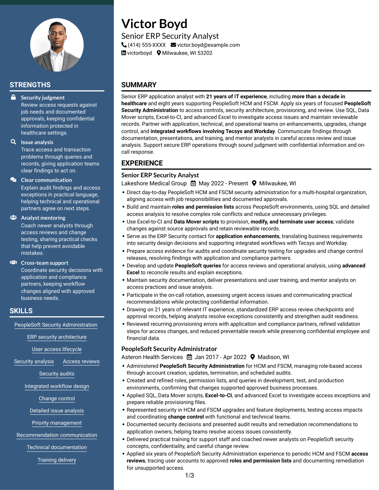 Resume example — page 1