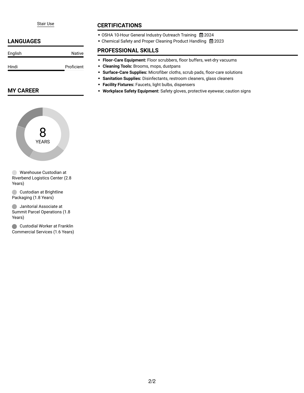 Resume example — page 2