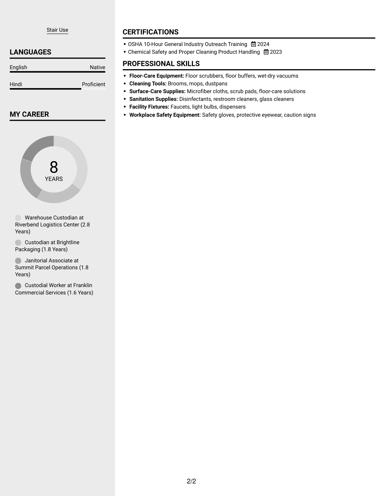 Resume example — page 2