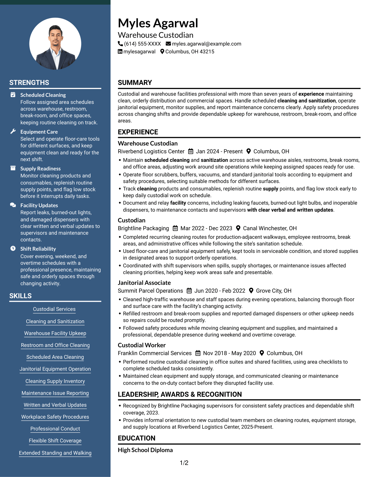 Resume example — page 1