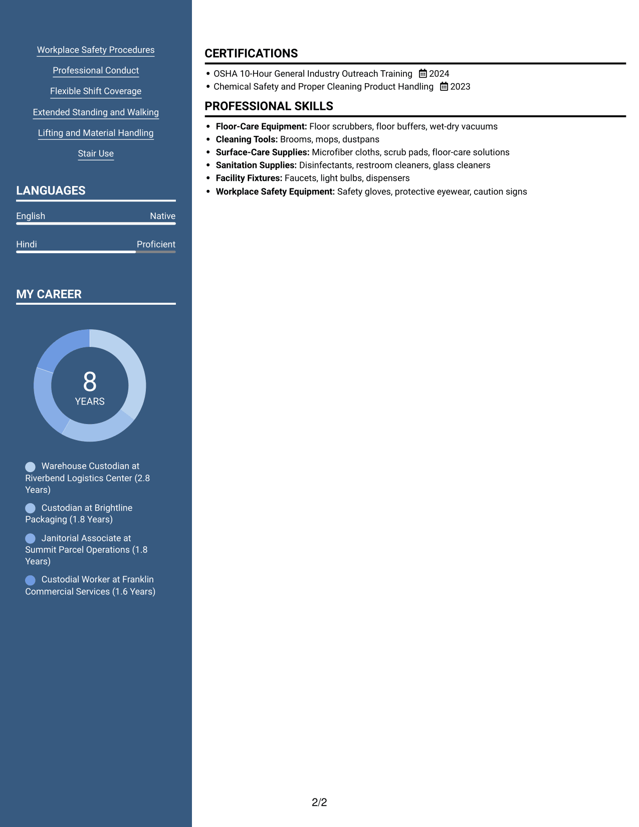 Resume example — page 2