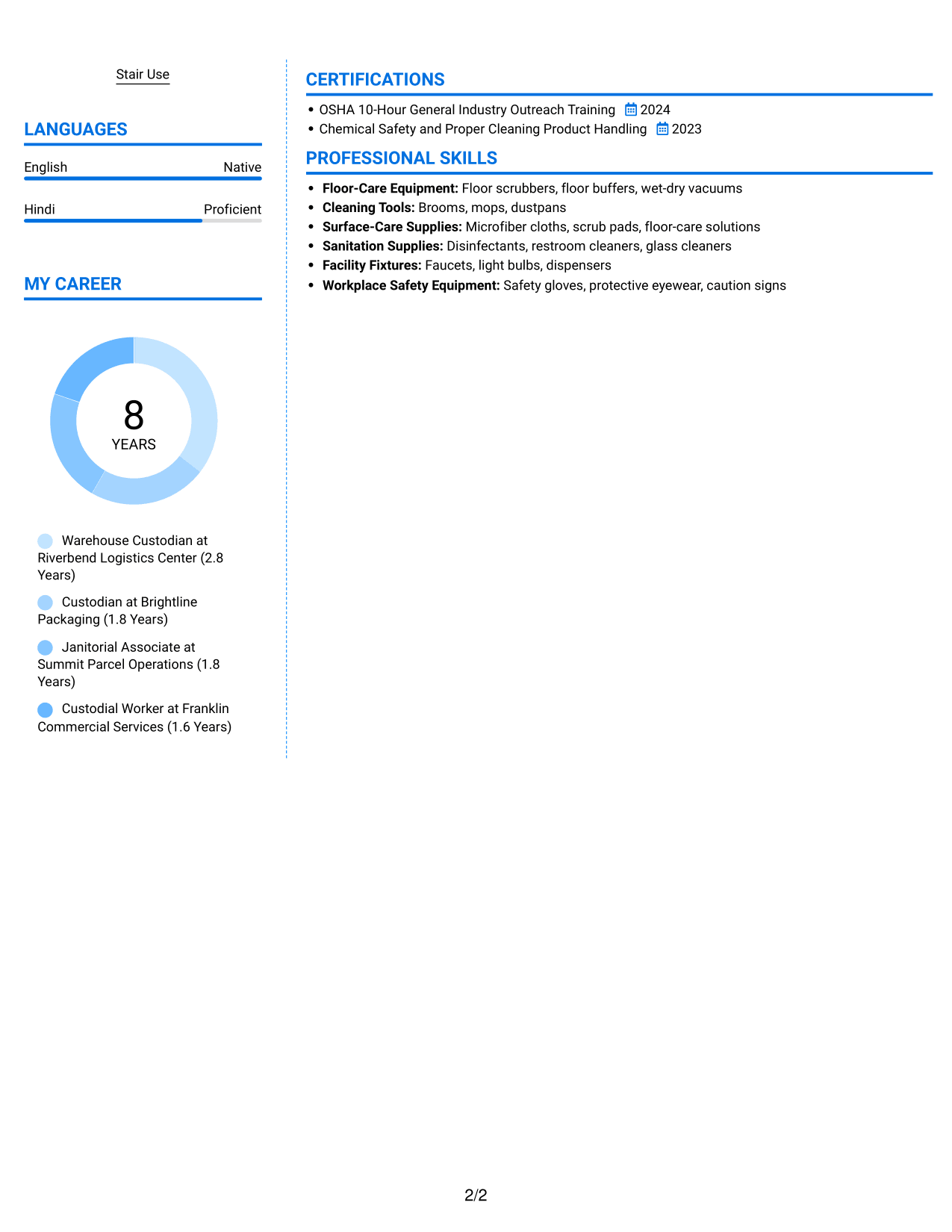 Resume example — page 2