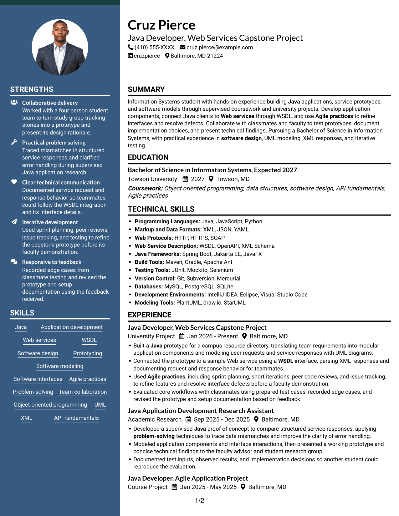 Resume example — page 1