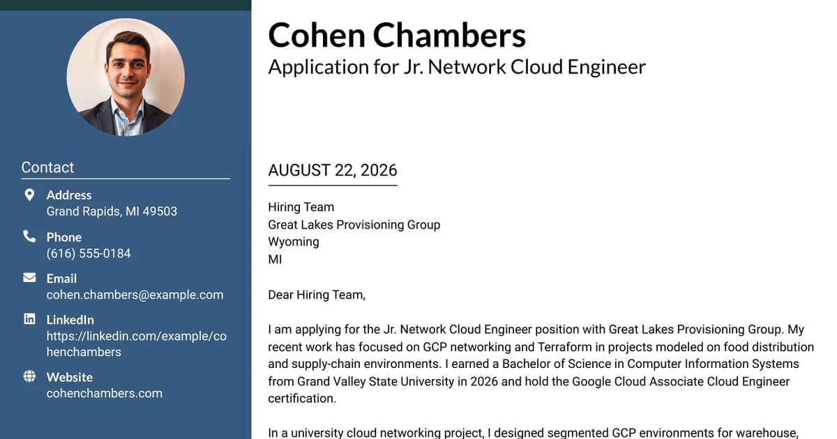 30+ Jr. Network Cloud Engineer Cover Letter Templates with Example 2026