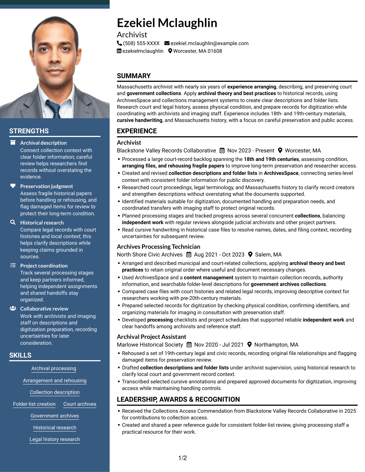 Resume example — page 1