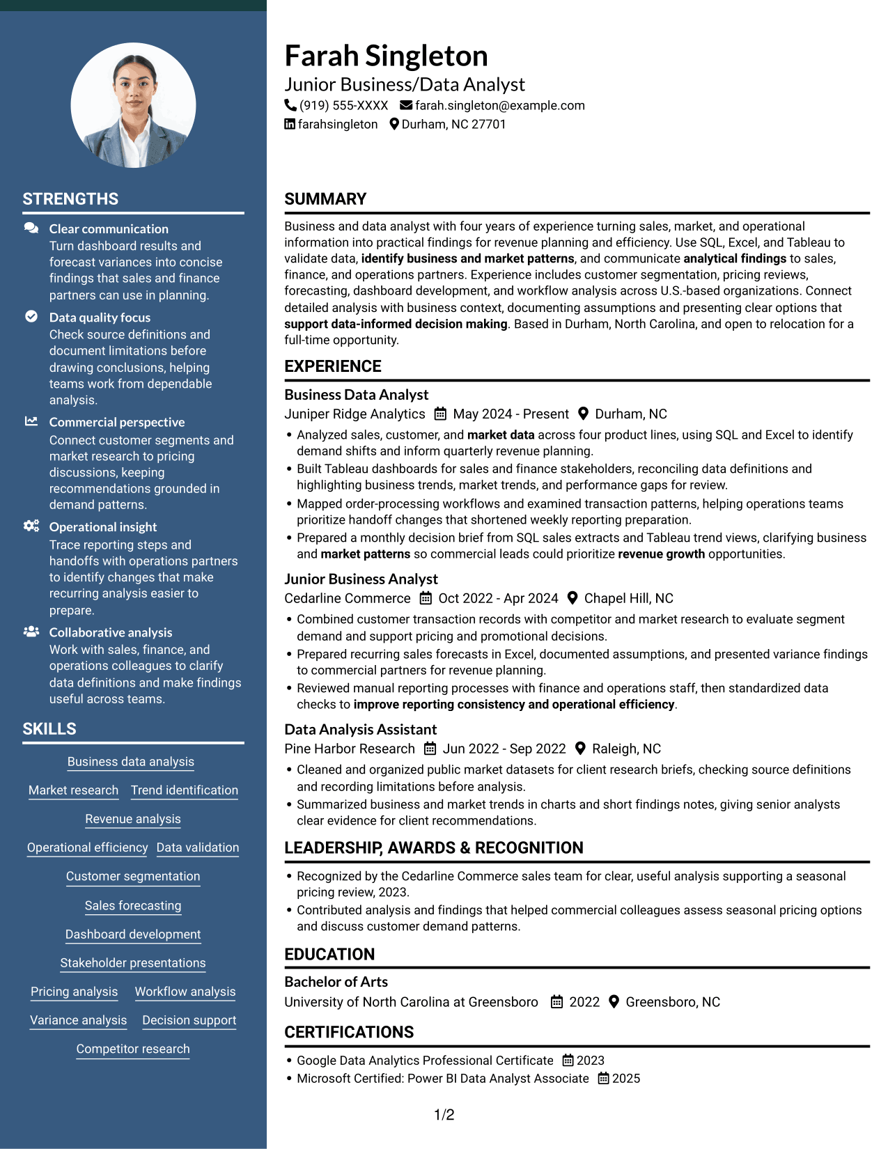Resume example — page 1
