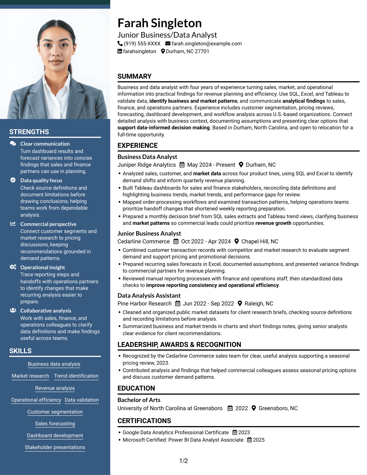 Resume example — page 1