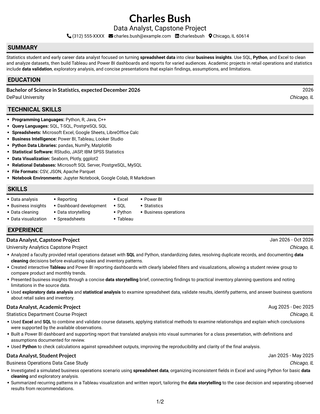 Resume example — page 1