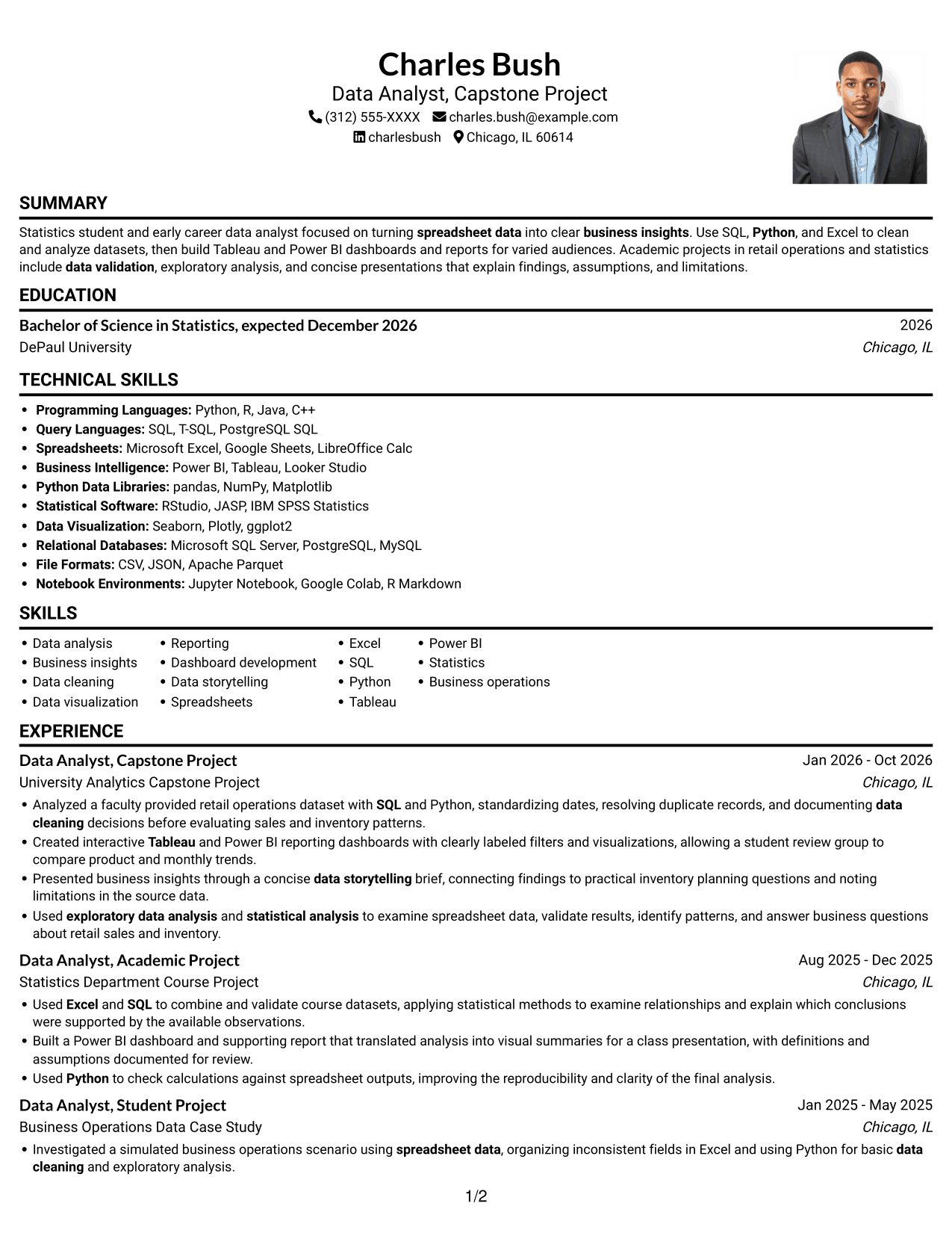 Resume example — page 1